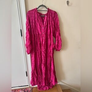 Free People Pink Long Sleeve Maxi Dress